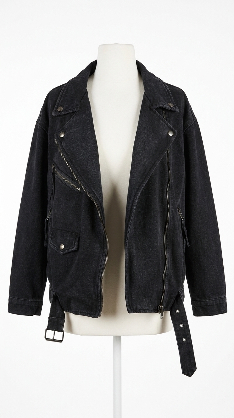 NEW FREE PEOPLE rebel rebel knit moto jacket in black - Picture 1 of 8